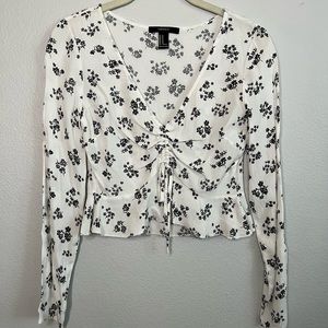 Forever 21 Floral Print Crop Blouse